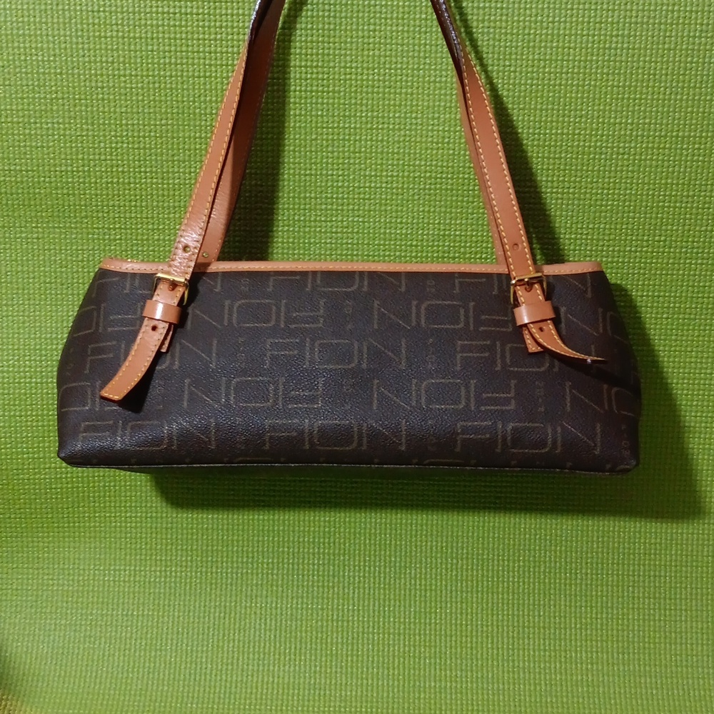 FIONI  Dark Brown and Tan Shoulder Bag